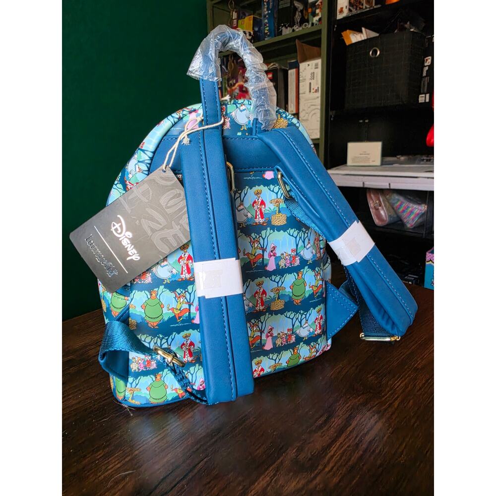 NWT Loungefly Disney Robin Hood Sherwood All Over Print Backpack - Picture 2 of 6